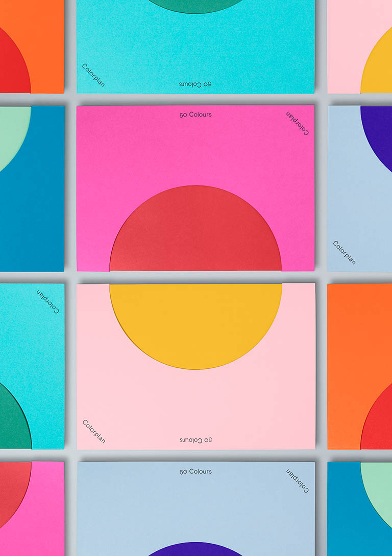 Artwork Photography of Colorplan 50 Colours leaflet by Packshot Factory