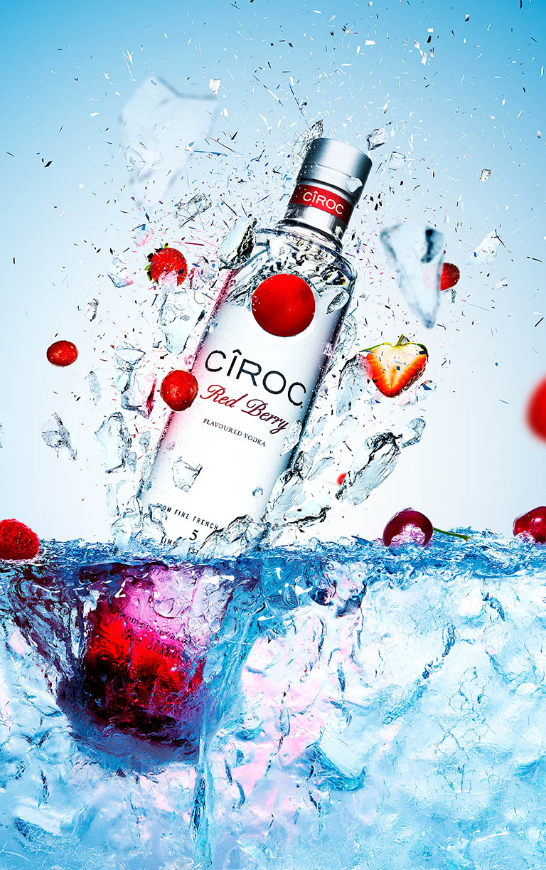 Drinks Photography of Ciroc vodka bottle by Packshot Factory