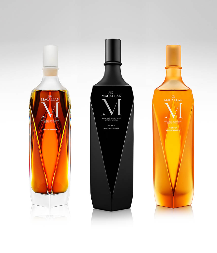 Drinks Photography of Macallan whisky bottles annual release by Packshot Factory