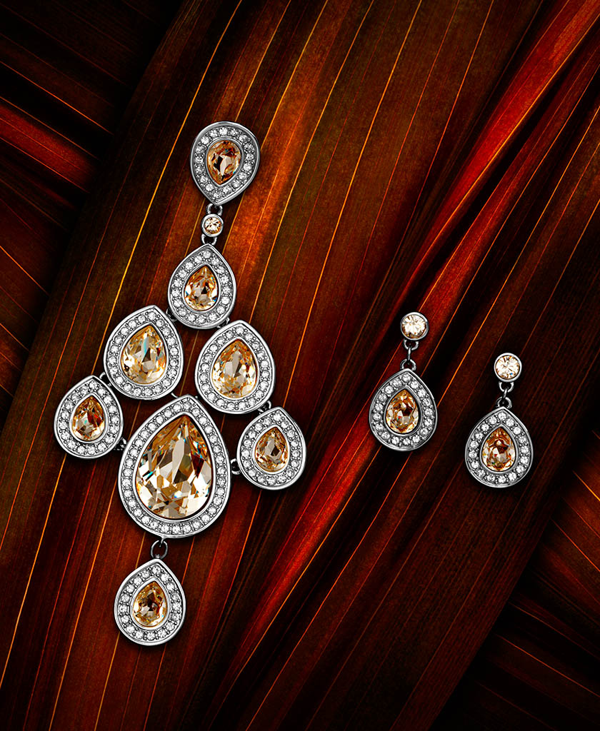 Jewellery Photography of Swarovsky earrings by Packshot Factory