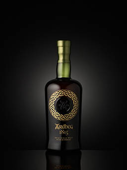 Drinks Photography of Ardbeg whisky bottle