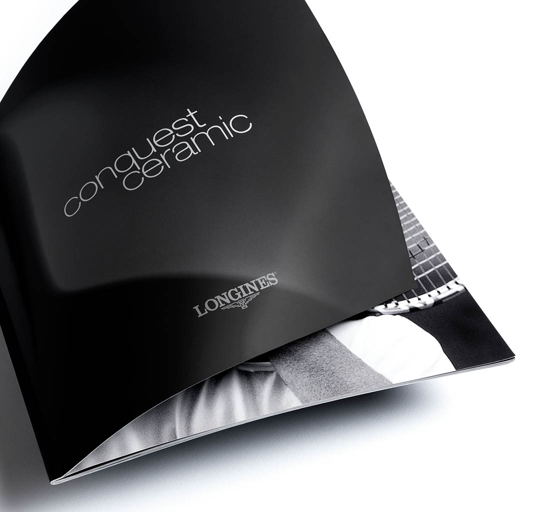 Artwork Photography of Longines watch brochure by Packshot Factory