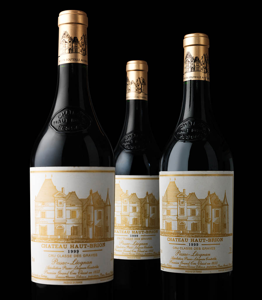 Packshot Factory - Black background - Chateau Haut Brion red wine bottles