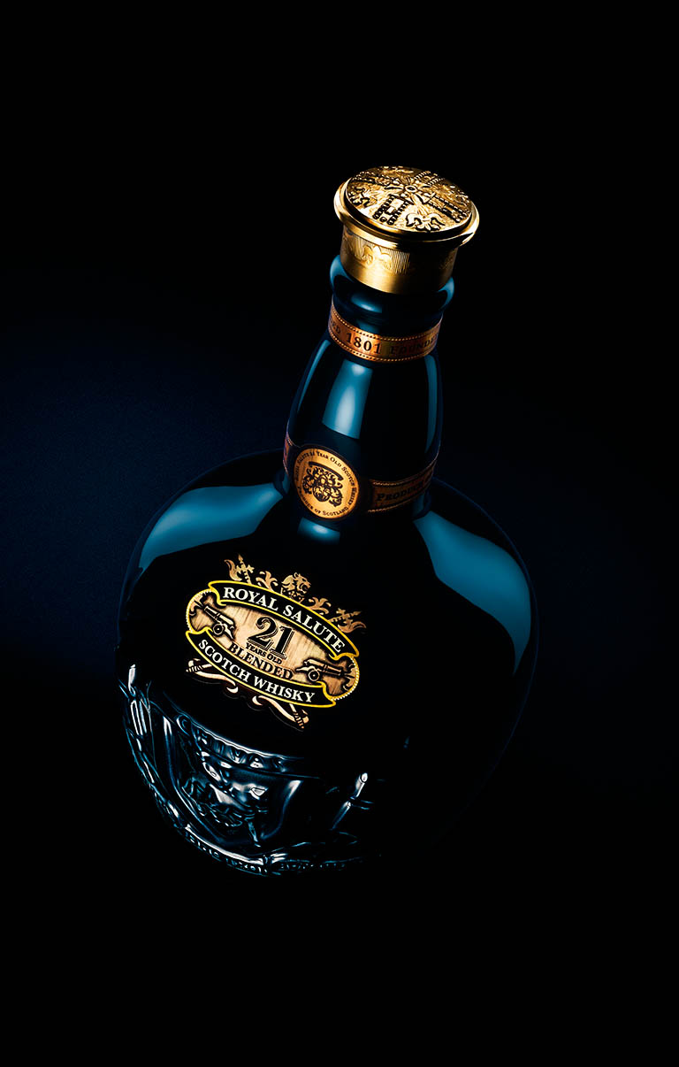 Packshot Factory - Black background - Chivas Royal Salute whisky bottle