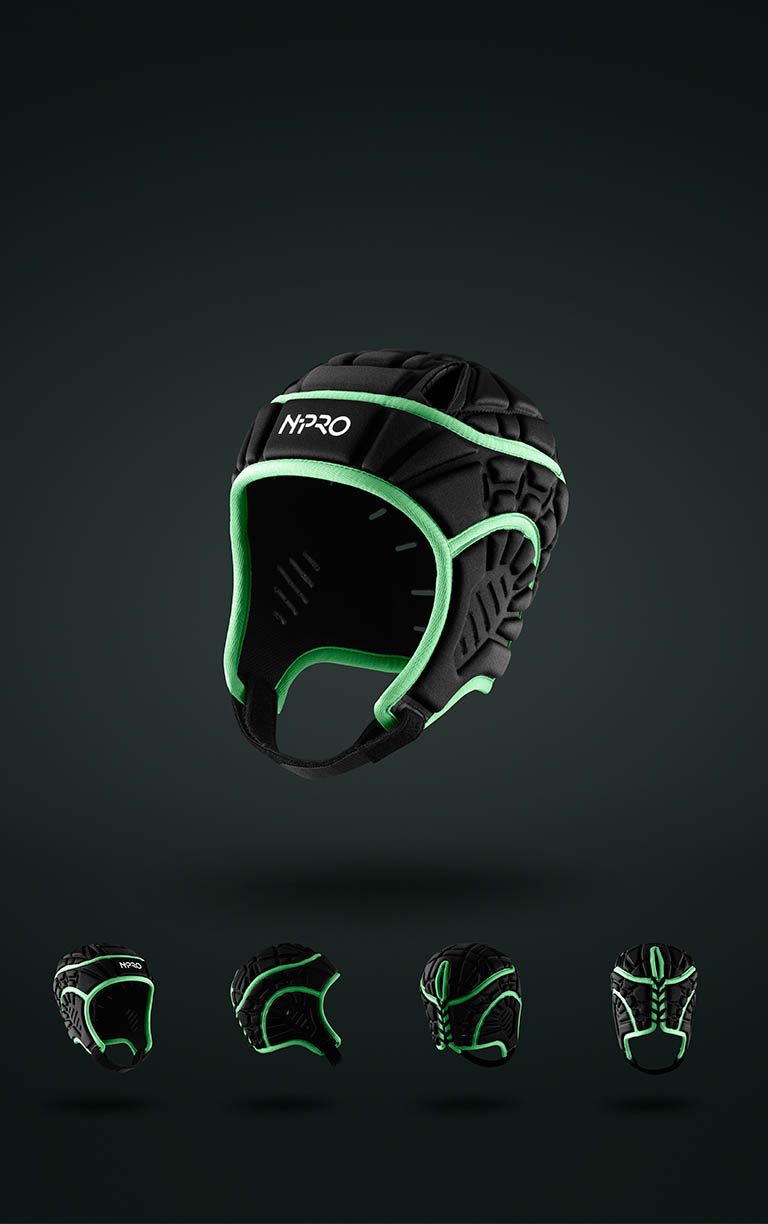 Packshot Factory - Black background - Npro rugby head guard