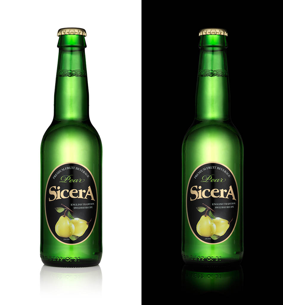Packshot Factory - Black background - Sicera cider bottles