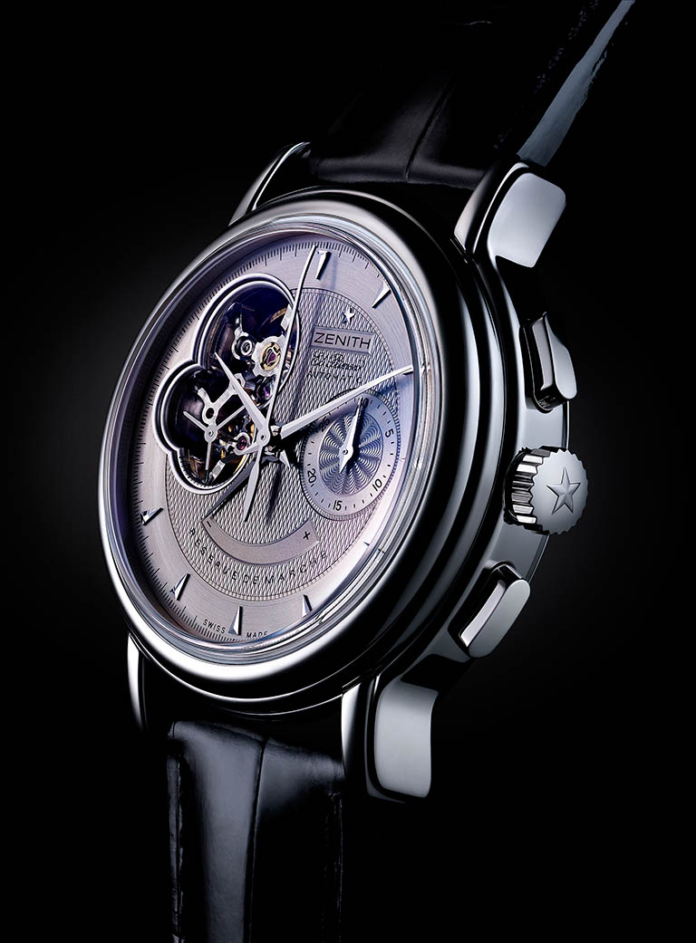 Packshot Factory - Black background - Zenith Chronomaster men's watch