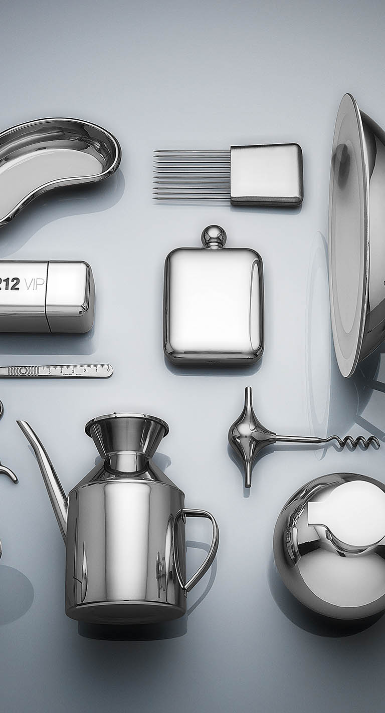 Packshot Factory - Coloured background - Silver objects