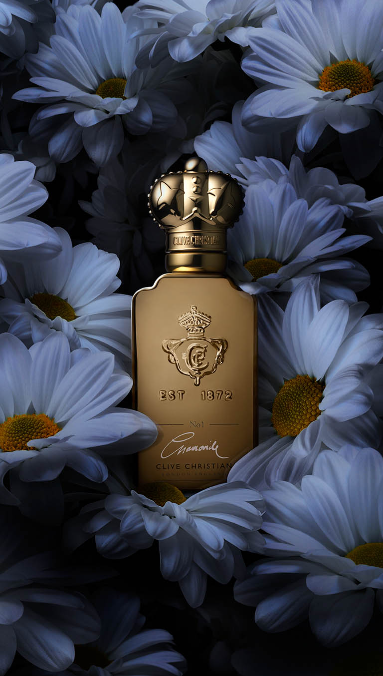 Cosmetics Photography of Clive Cristian fragrance bottle by Packshot Factory