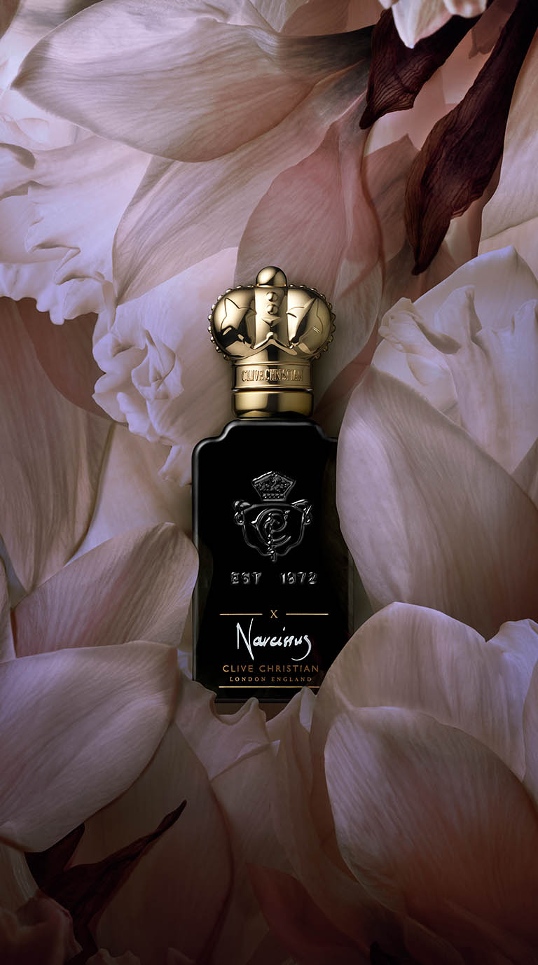 Cosmetics Photography of Clive Cristian fragrance bottle by Packshot Factory