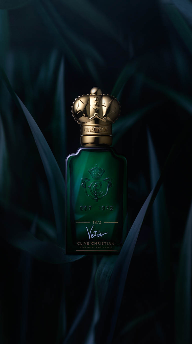 Cosmetics Photography of Clive Cristian fragrance bottle by Packshot Factory