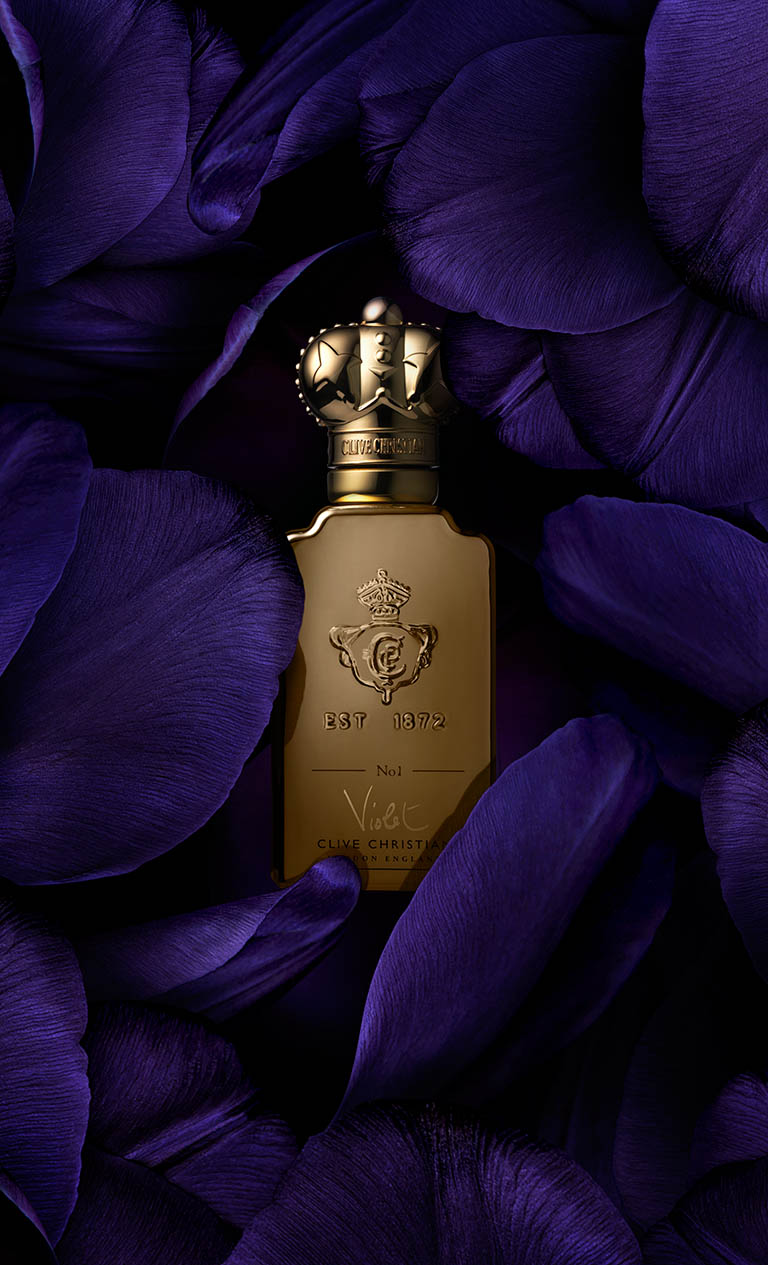 Cosmetics Photography of Clive Cristian fragrance bottle by Packshot Factory