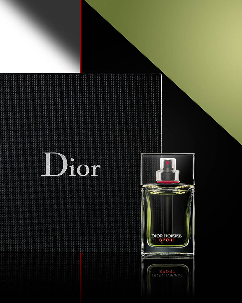 Cosmetics Photography of Dior Homme Sport fragrance bottle by Packshot Factory