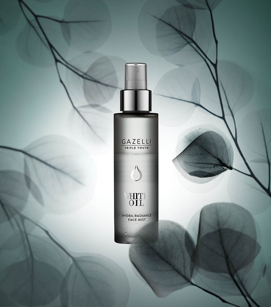 Cosmetics Photography of Gazelli face mist bottle by Packshot Factory