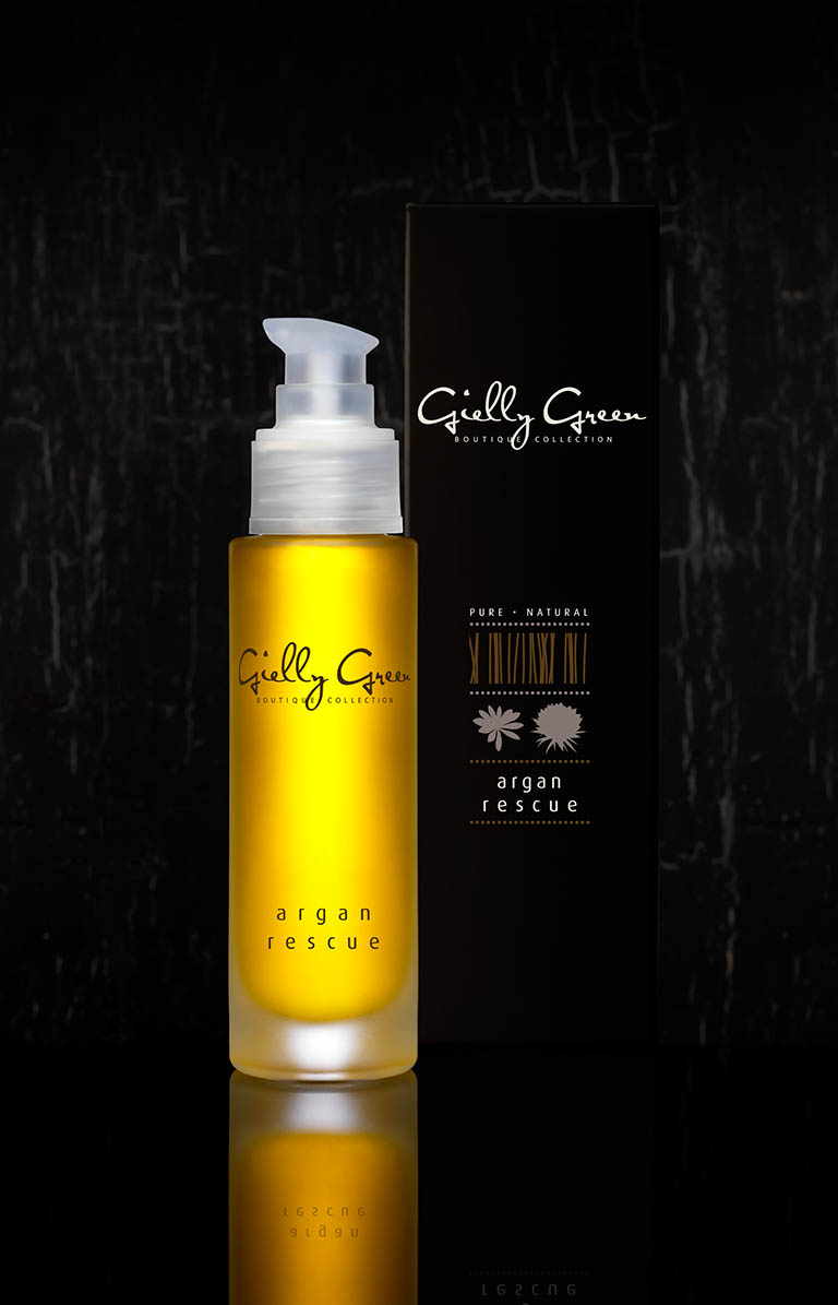 Cosmetics Photography of Gielly Green hair care products by Packshot Factory