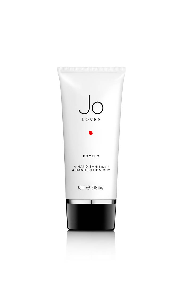 Cosmetics Photography of Jo Loves hand sanitiser and lotion by Packshot Factory