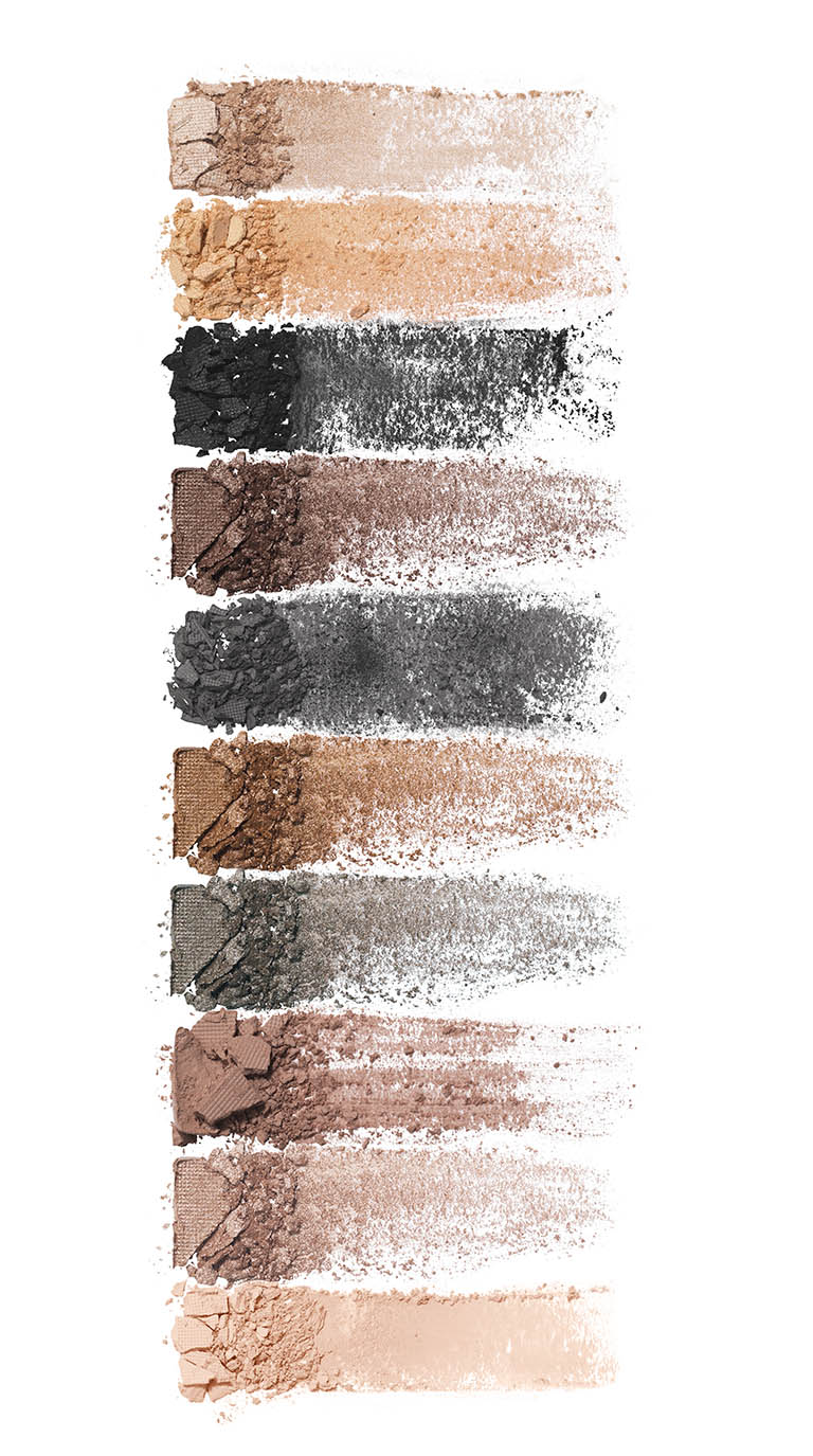 Cosmetics Photography of Makeup eye shadow textures by Packshot Factory