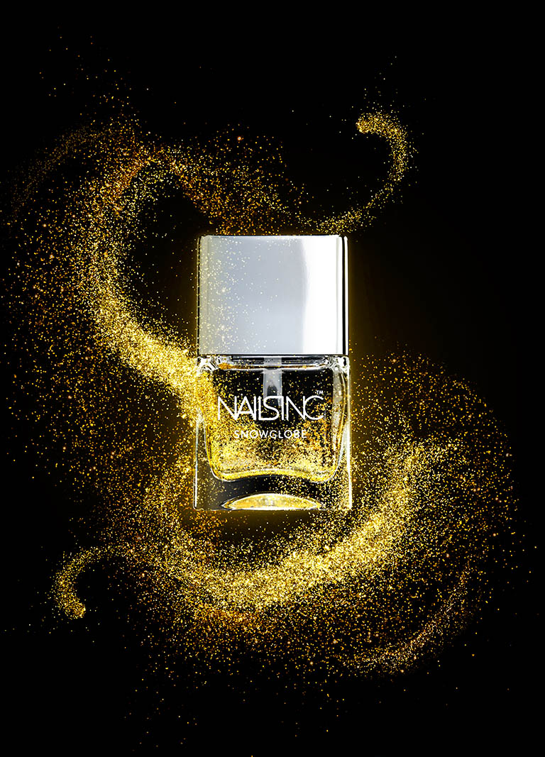 Cosmetics Photography of Nails Inc snow globe polish by Packshot Factory