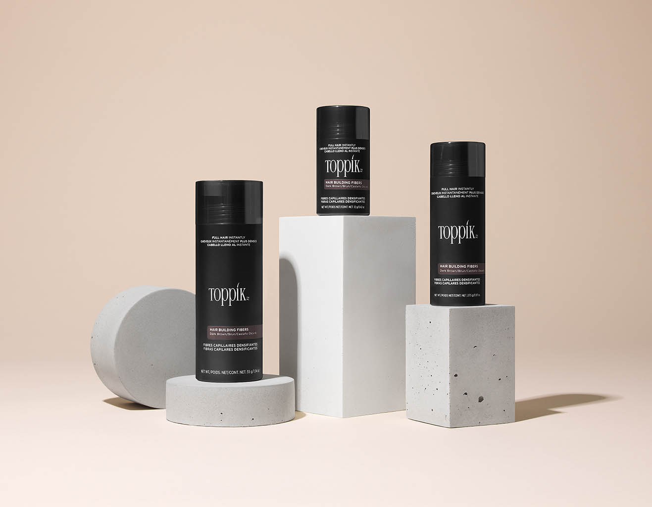 Cosmetics Photography of Toppik hair care products by Packshot Factory