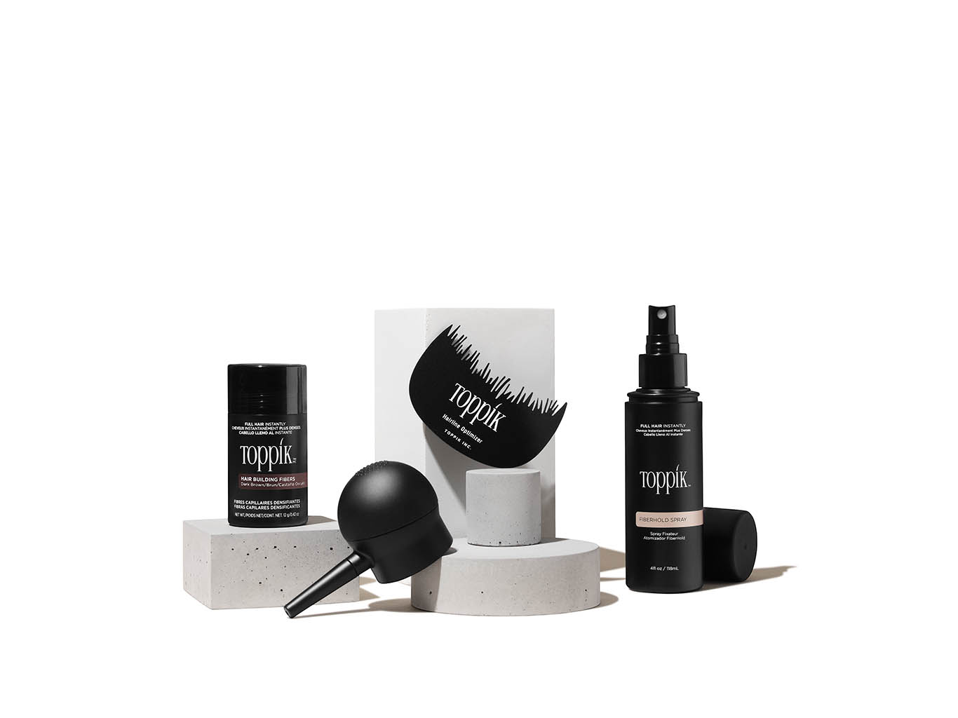 Cosmetics Photography of Toppik hair care products by Packshot Factory