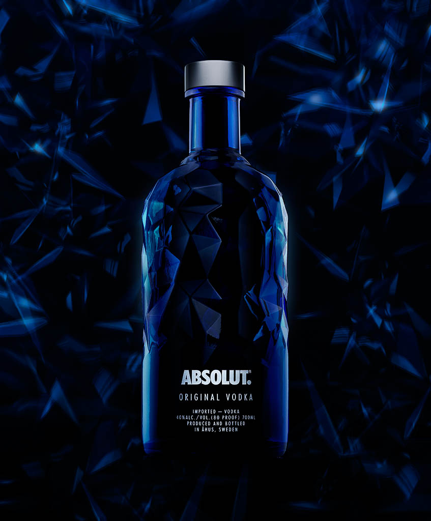 Drinks Photography of Absolut Vodka bottle by Packshot Factory