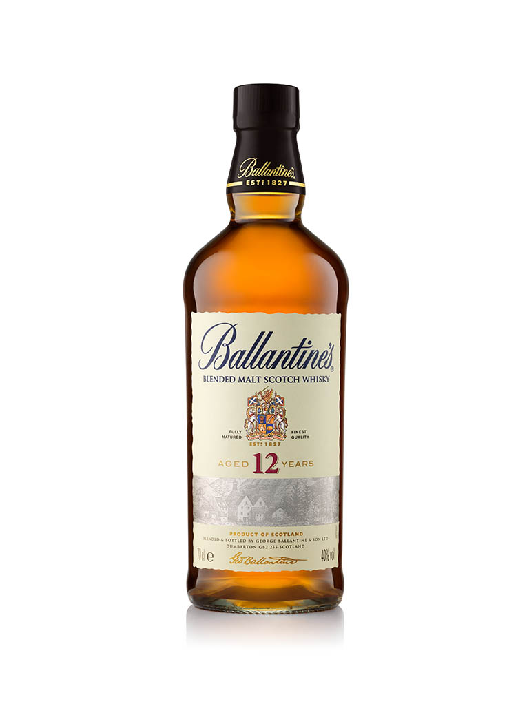 Drinks Photography of Ballantine's whisky bottle by Packshot Factory