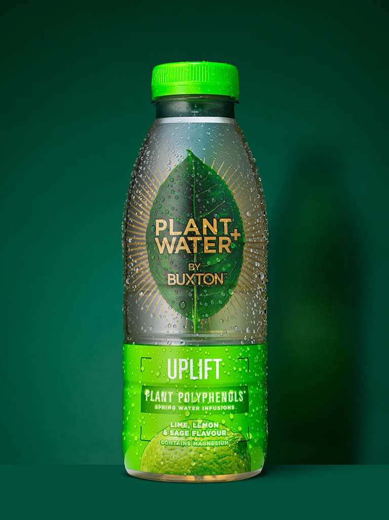 Drinks Photography of Buxton plant water bottle by Packshot Factory
