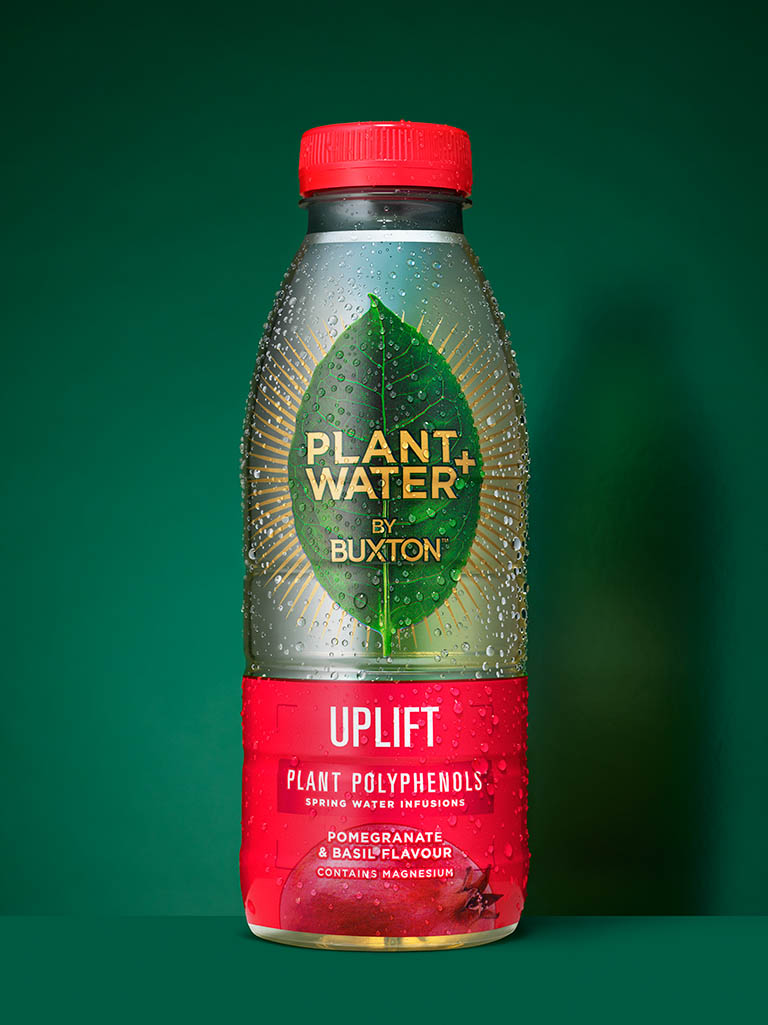 Drinks Photography of Buxton plant water bottle by Packshot Factory