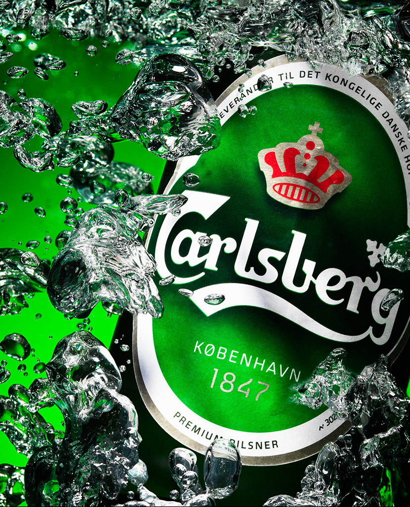 Drinks Photography of Carlsberg beer bottle by Packshot Factory