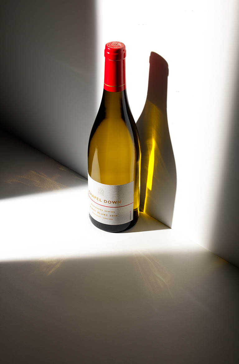 Drinks Photography of Chapel Down white wine bottle by Packshot Factory