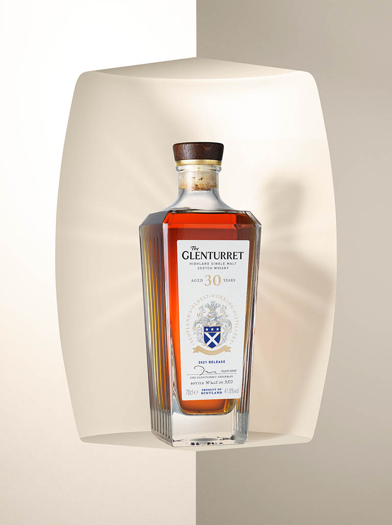 Drinks Photography of Glenturret whisky bottle by Packshot Factory