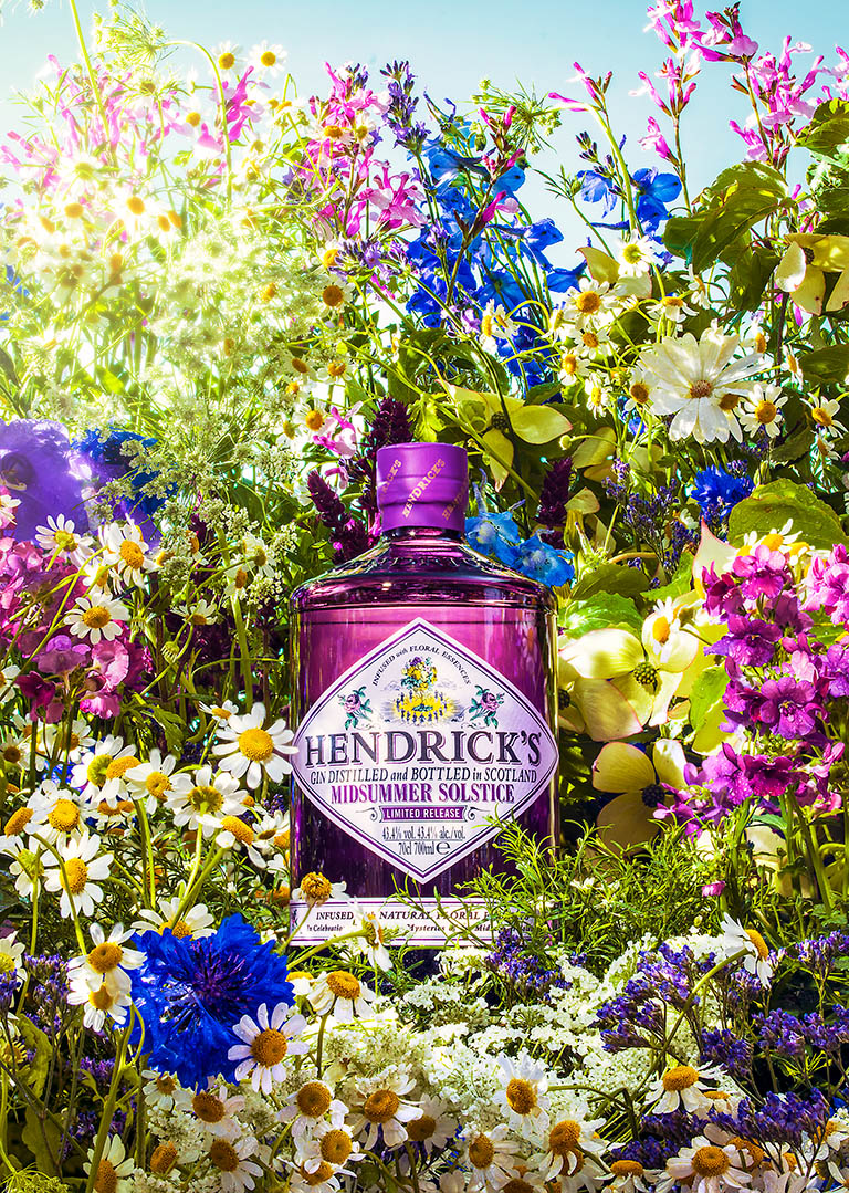 Drinks Photography of Hendrick's gin bottle by Packshot Factory