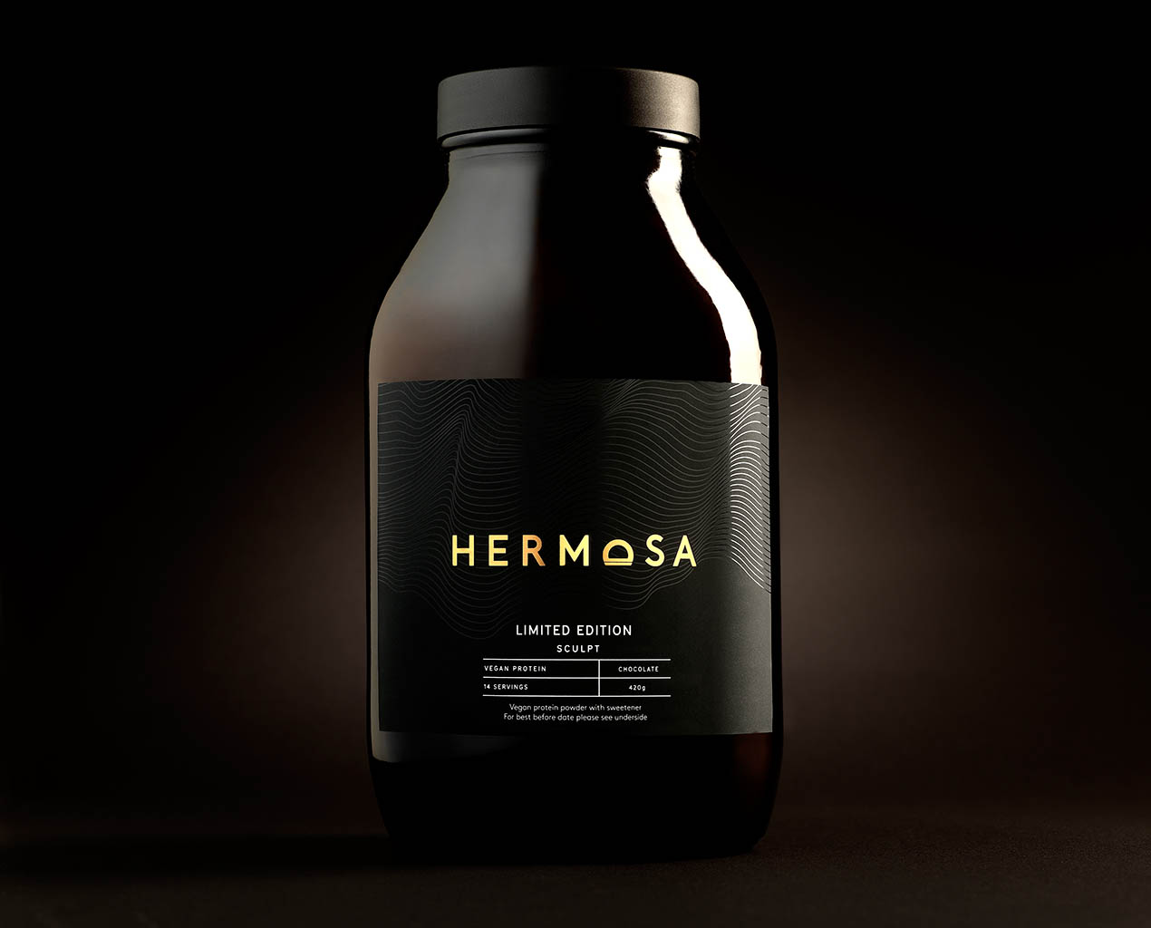 Drinks Photography of Hermosa vegan protein powder by Packshot Factory