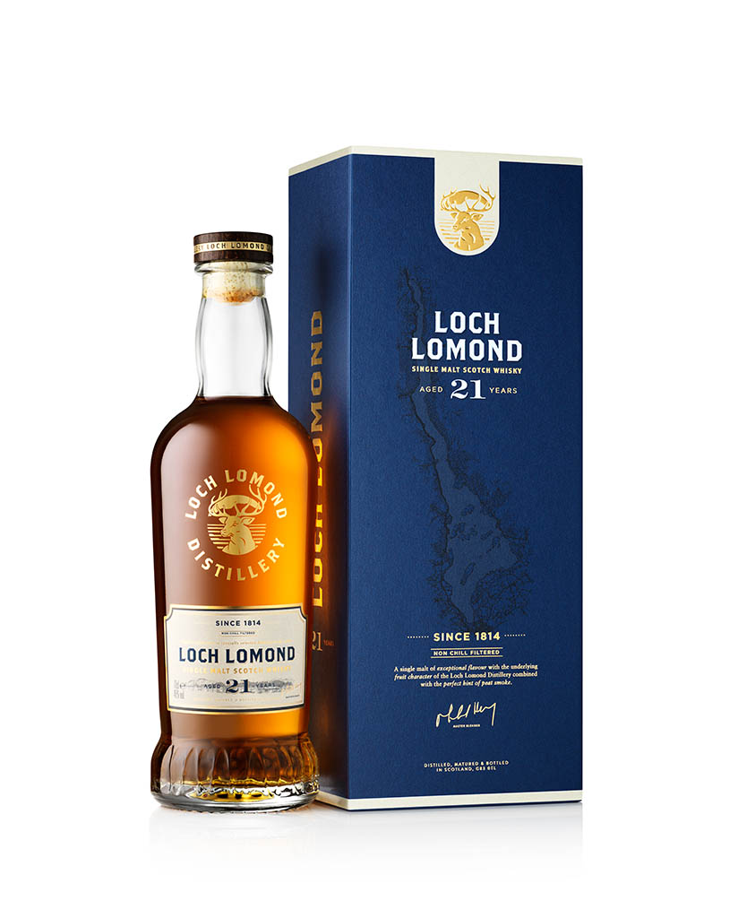 Drinks Photography of Loch Lomond whicky bottle and box set by Packshot Factory
