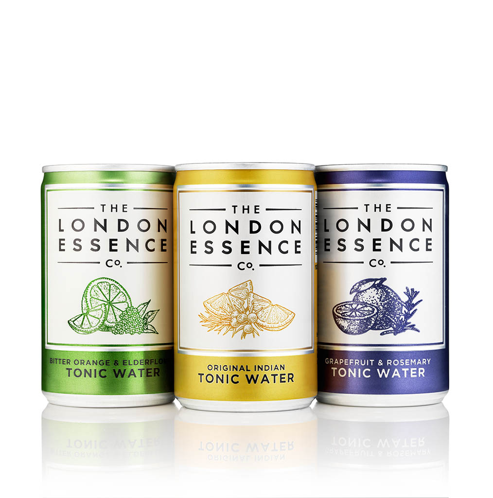 Drinks Photography of London Essence Tonic Water cans by Packshot Factory