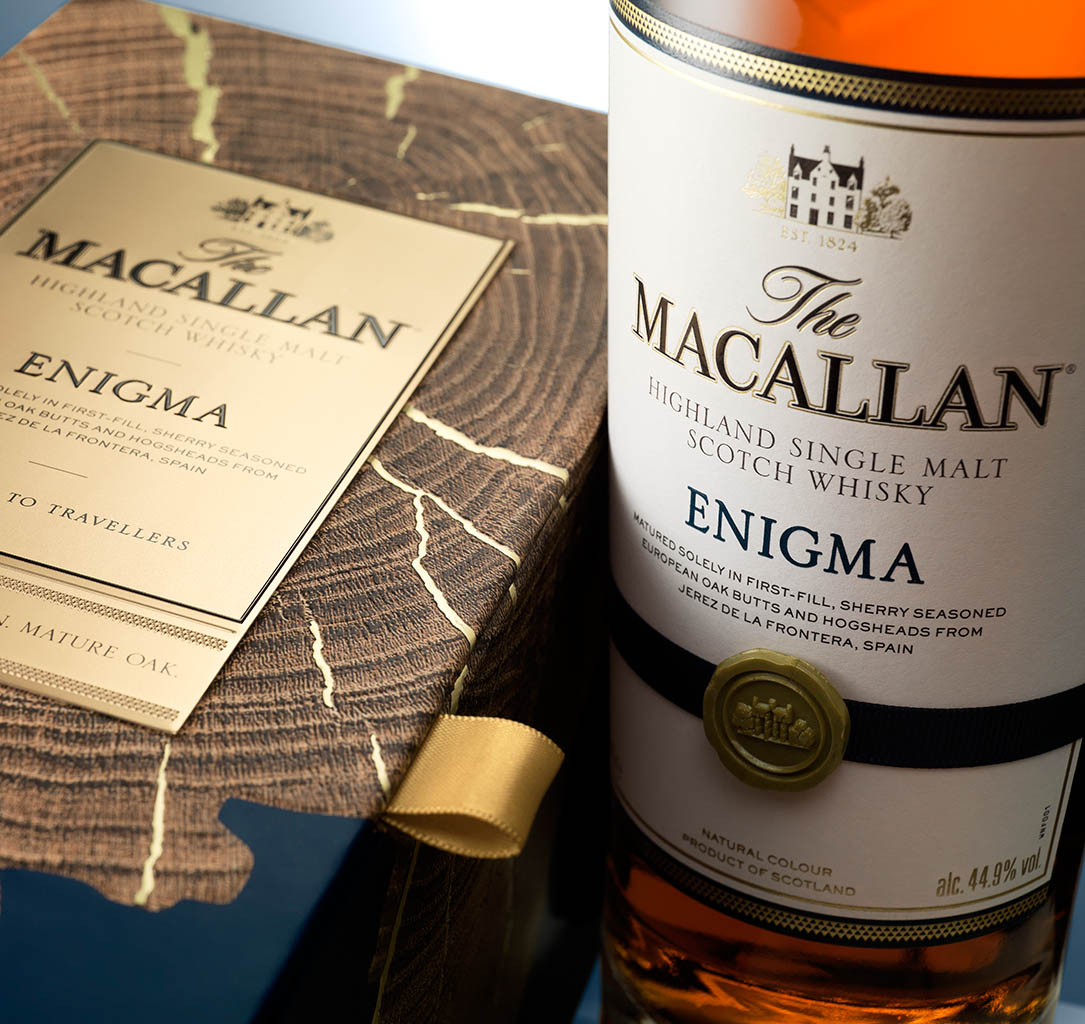 Drinks Photography of Macallan whisky box set by Packshot Factory