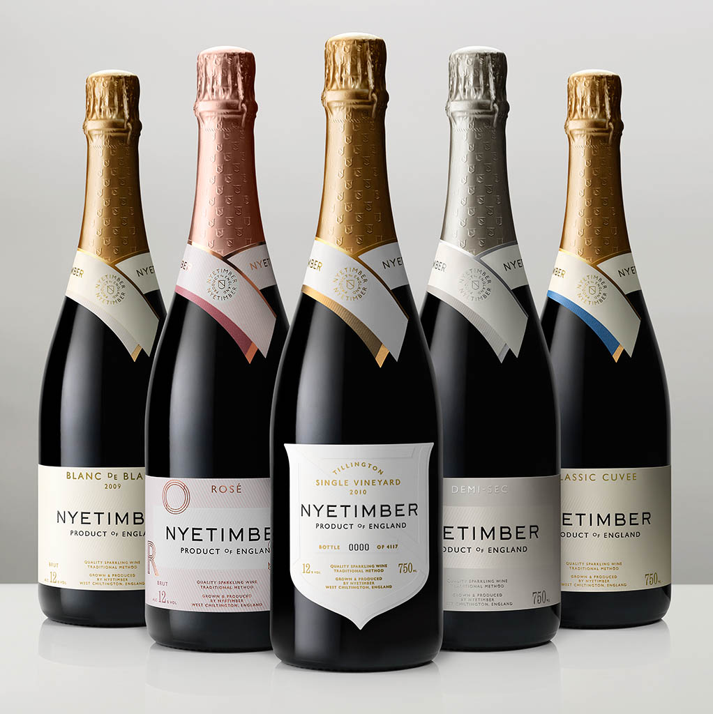 Drinks Photography of Nyetimber sparkling wine bottles by Packshot Factory