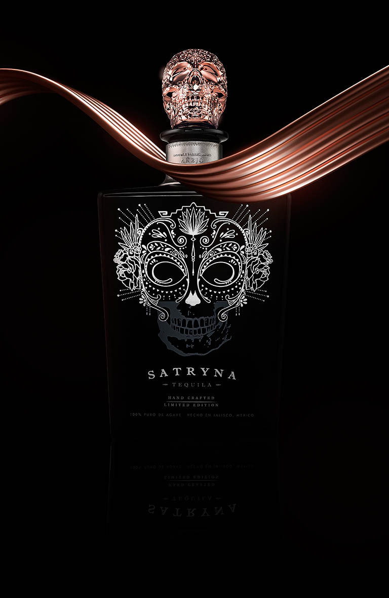 Drinks Photography of Satryna Tequila bottle by Packshot Factory