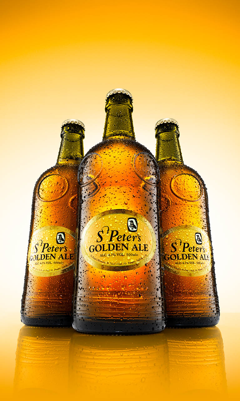 Drinks Photography of St Peter's ale bottles by Packshot Factory