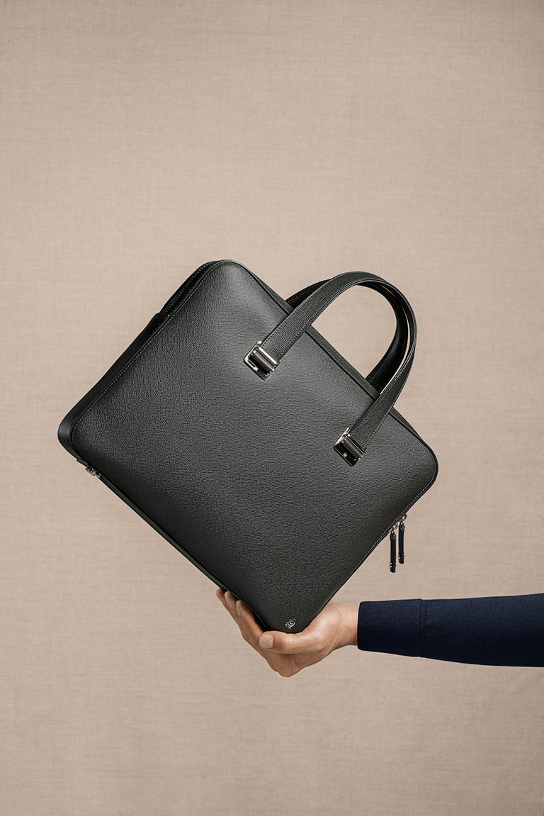 Fashion Photography of Alfred Dunhill leather briefcase by Packshot Factory