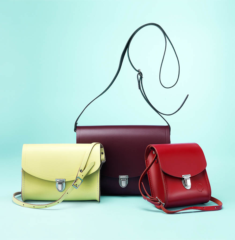 Fashion Photography of Cambridge Satchel Company pushlock handbags by Packshot Factory