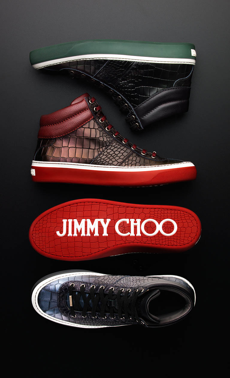 Fashion Photography of Jimmy Choo trainers by Packshot Factory