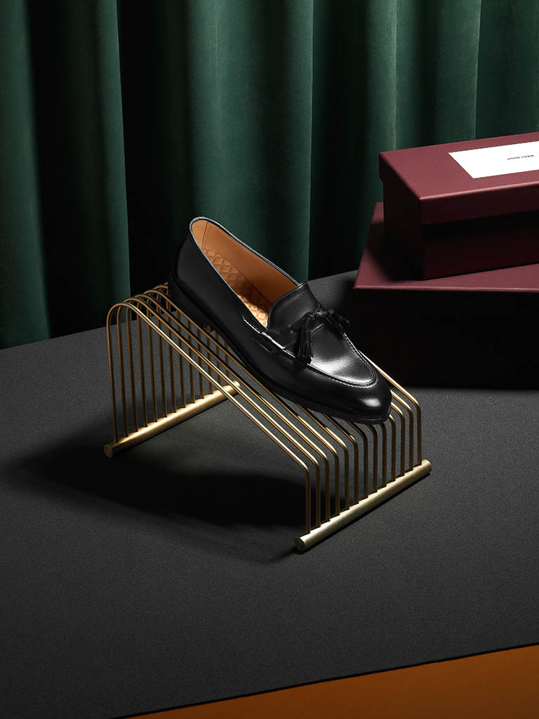 Fashion Photography of John Lobb men's leather loafers by Packshot Factory