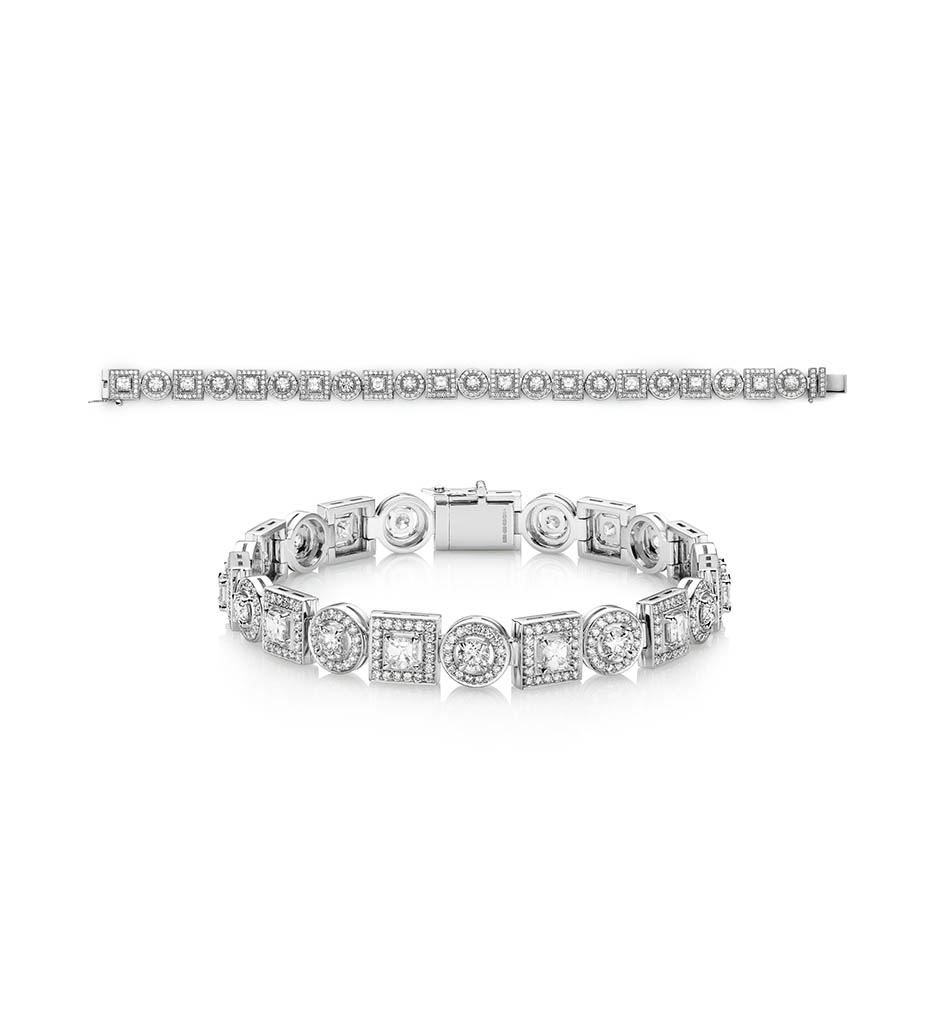 Packshot Factory - Fine jewellery - Robert Glen diamonds platinum bracelet