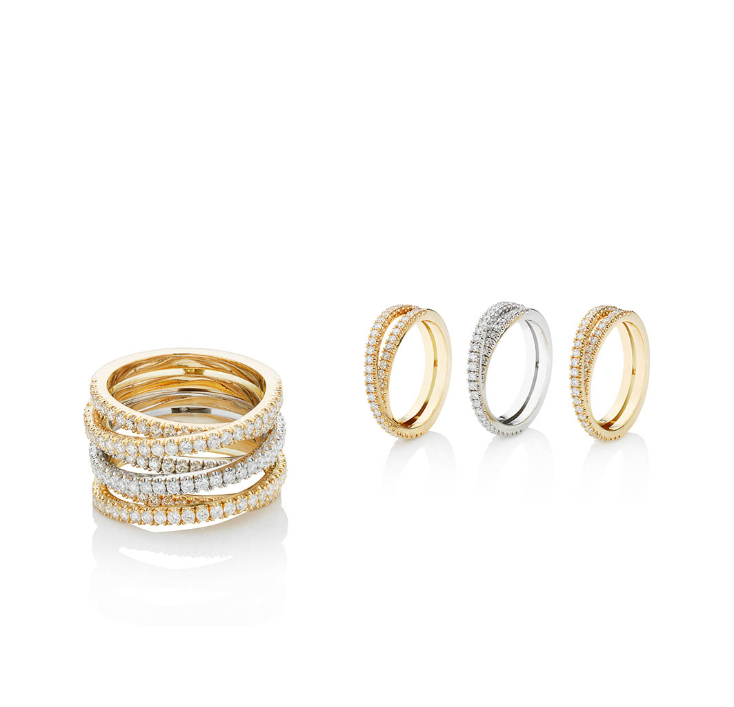 Packshot Factory - Fine jewellery - Robert Glen gold diamond bands