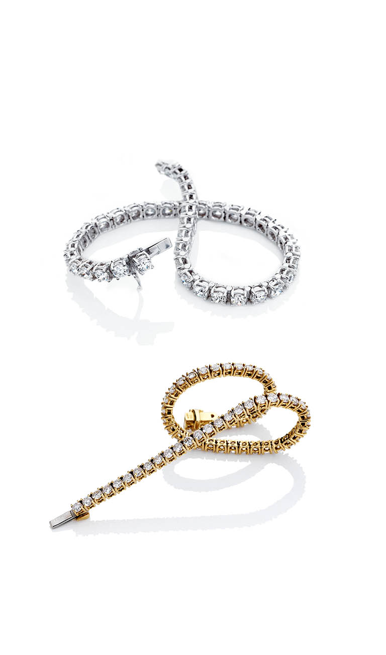 Packshot Factory - Fine jewellery - Tiffany tennis necklace and bracelet