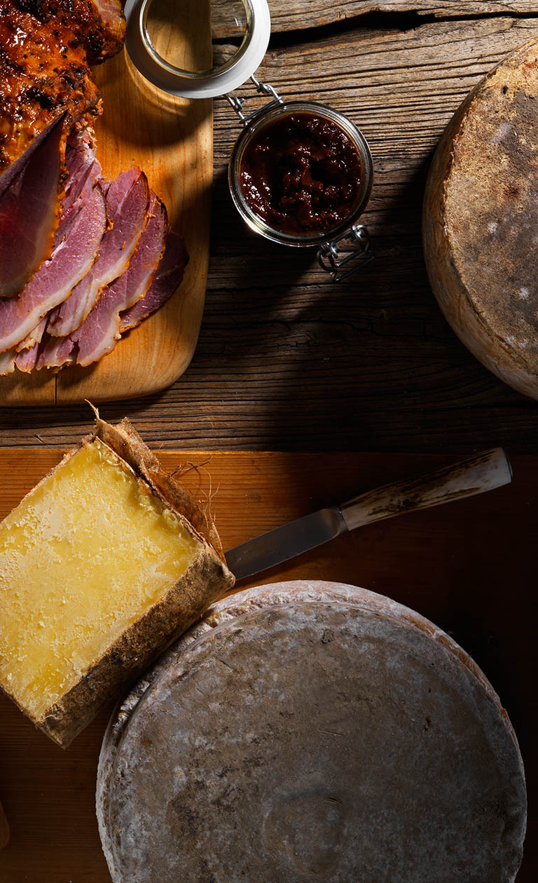 Food Photography of Daylesford Organic cheese board and charcuterie by Packshot Factory