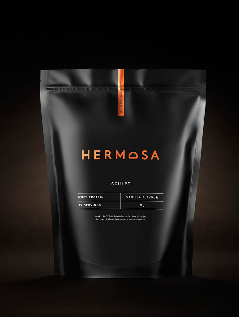 Food Photography of Hermosa protein powder pouch by Packshot Factory