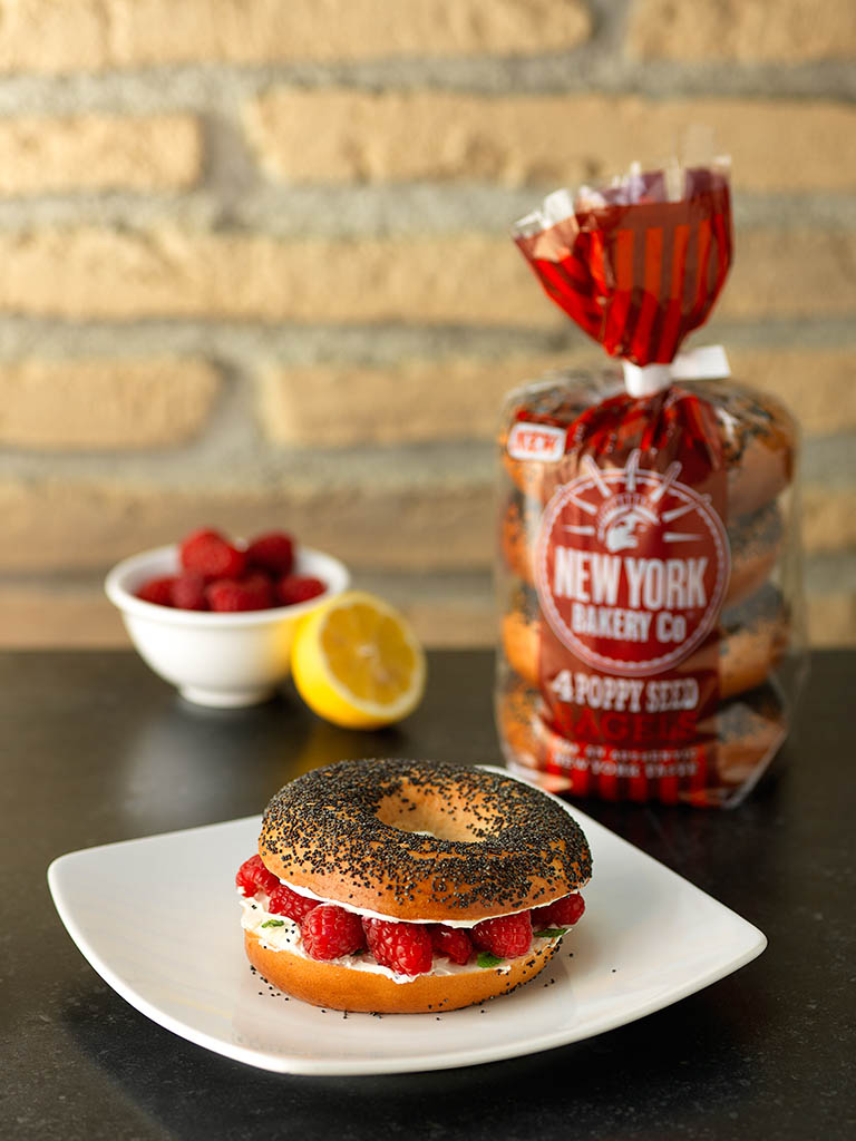Food Photography of New York bagels by Packshot Factory