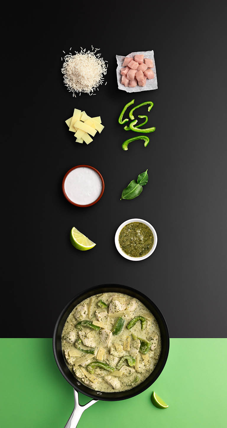 Food Photography of Scratch Meals thai green curry recipe by Packshot Factory